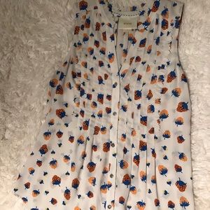 New Anthropologie Maeve strawberry top size 0